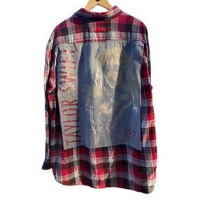 TAYLOR SWIFT RED TOUR TEE distressed Upcycled flannel Duluth XXL